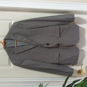 JF J.Ferrar Slim End on End Men's Gray Sports Coat 2-Button Closure Size 40L